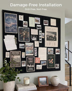 Aothia 12-Pack Felt Bulletin Board Tiles - 48x36 Modular Pin Board for Walls, 0.2" Thick Cork Board Alternative for Office & Classroom, 70 Adhesive Tabs & 40 Pushpins Included (Black)