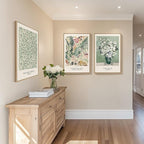 Framed Large Matisse Wall Art for Living Room, 3 Piece Vintage Sage Green Canvas Artwork for Walls, Botanical Floral Prints for Bedroom, Hallway, Home Office Decor, Total Size 30x60 Inches
