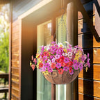 16 Pcs Artificial Fake Flowers for Outdoor Spring Decoration, Faux Silk Flowers No Fade Uv Resistant Daisy Flower Plants for Outdoor Planters Garden Yard Porch Patio Balcony Pathway Decor (Mix)