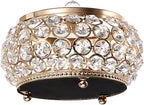Hipiwe Crystal Jewelry Trinket Box with Glass Lid Large Gold Mirrored Treasure Box Decorative Jewelry Box Ring Earrings Necklace Storage Keepsake Box Gift for Women