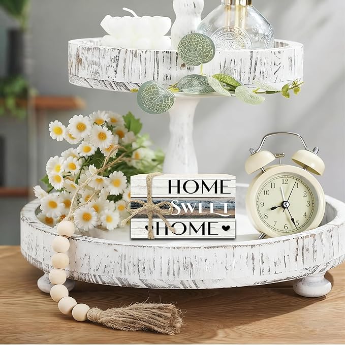 Mini Decorative Books For Home Decor, Small Wood Book Stack For Table Decor, Home Decor Book For Living Room Mantel, Farmhouse Stacked Books Decorative（L39）