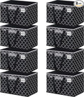 HomeHacks Heavy Duty Moving Bags with Tag Pockets, Collapsible Storage Totes for Moving, Camping & Travel -Foldable Packing Boxes, Zipper Handles, Black（8 Packs, 125L）