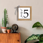 6 Inch Party of 5 Sign, Wooden Frame Family of 5 Decor, Rustic Gift for Family Indoor Table Tiered Tray Shelf Desk Farmhouse Home Decorations