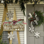 CISDUEO Christmas Decoration Floral Greenery with Berries and Christmas Balls Red Pinecone 27.55 Inch Wreath Xmas Door Swag for Front Door Festival Decor Wall Arch Window