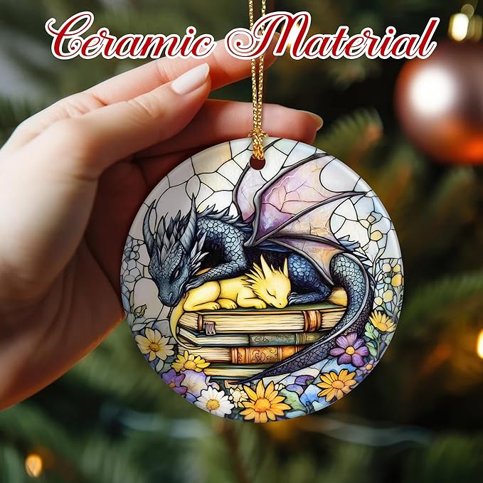 Dragon Hanging Ornament, Christmas Ornaments, Xmas Decorations for Tree, Ornaments for Christmas Tree, Holiday Ornament, Dragon Lover Gifts, Holiday Party Gifts, and Xmas Gift Ideas