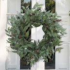 Olive Wreaths 20 Inch Wreath for Front Door with Purely Handmade Realistic Dense Olive Leaf Olive Berry, Elegant Home Decor Wreath Ideal for Front Doors, Hallways, Any Area You Want to Brighten