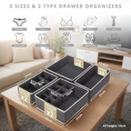 DECOMOMO Drawer Organizer for Baby – Clothes Organizer & Storage Dividers for Nursery, Storage Bins for Underwear, Bra, Socks, Diapers & Newborn Essentials (Grey, 12pcs)
