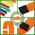 Augshy 3 Legged Race Bands, Assorted Colors Elastic Tie Rope Resistance Bands for Relay Race Game Carnival Field Day Backyard Game Party Supplies