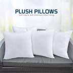 Utopia Bedding Throw Pillows (Set of 4, White) – 24 x 24 Inches Down Alternative Pillows for Bed, Sofa, and Couch - Fluffy Decorative Stuffer Pillow for Indoors & Outdoors