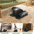 Under Desk Elliptical, Electric Seated Pedal Exerciser Quiet Compact Mini Elliptical Trainer with Display Monitor and Remote Control Home Office Leg Exercise Equipment for Seniors Adults
