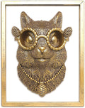 Newinhome Animal Heads Wall Decor (Includes Metal Frame) Resin Animals Sculptures Head Wall Hanging Decoration Gold vintage Wall Sculpture for Living Room Bedroom Office(Squirrel)