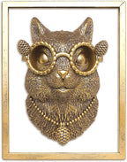 Newinhome Animal Heads Wall Decor (Includes Metal Frame) Resin Animals Sculptures Head Wall Hanging Decoration Gold vintage Wall Sculpture for Living Room Bedroom Office(Squirrel)