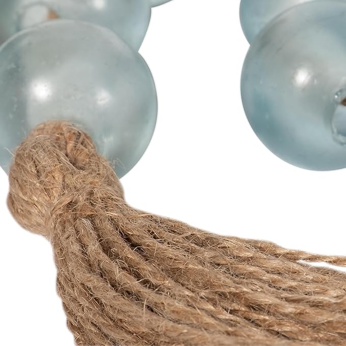 Elegant Glass Beads Garland Accent for Home Decor and Bathroom - Layered Surface Accent for Office, Room and Living Room - Modern Shelf and Coffee Table Decor for Curated Spaces - 2", Blue