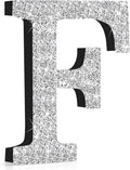 Qunclay 12'' Silver Crystal Diamond Bling Letters Crushed Diamond Decoration Wooden Glitter Letter with Screw and Hooks Rhinestone Gift for Wedding Y2k Mcbling Bedroom Wall Decor (Letter F)