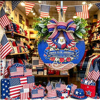USA 250th Anniversary Patriotic Wreaths for Front Door, 4th of July & Memorial Day Outdoor Patriotic Decorations,12" Wooden Round Sign Decor for Porch, Wall, Window (Color-Proud)