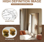 Delma Standing Full Length Mirror with Aluminium Frame for Bedroom Bathroom Living Room(with Stand,70x35-Black)