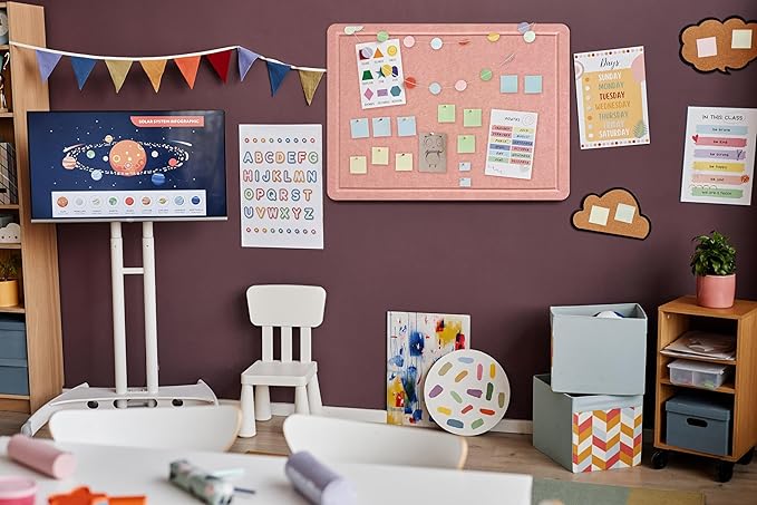 Large Bulletin Board - Foldable 24x36 Inches Cork Board Alternative, Self-Adhesive Felt Bulletin Board for Wall, Home Office Classroom Decor