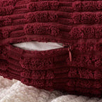MIULEE Pack of 2 Burgundy Corduroy Decorative Pillow Covers 20x20 Inch Soft Boho Striped Throw Pillow Covers Modern Farmhouse Home Decor for Sofa Living Room Couch Bed