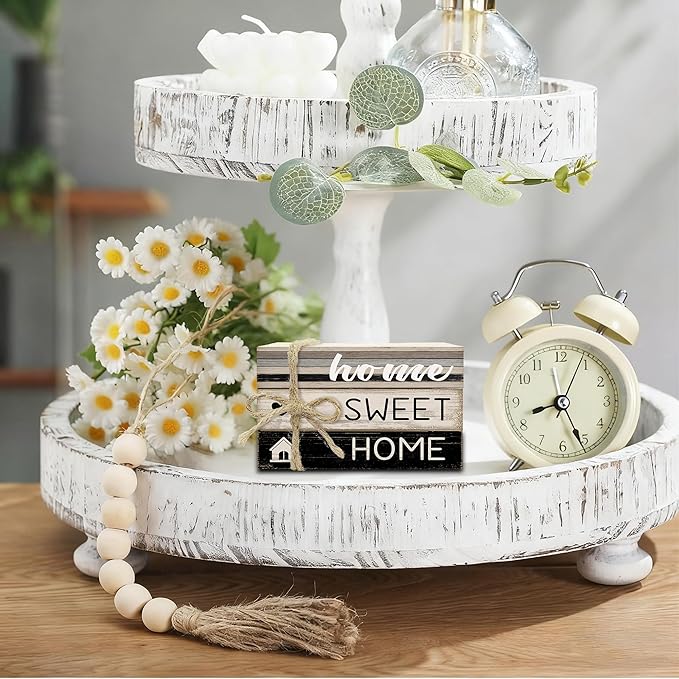 Mini Decorative Books For Home Decor, Small Wood Book Stack For Table Decor, Home Sweet Home decoration Books For Living Room Bookshelf, Farmhouse Stacked Books decoration（L55)