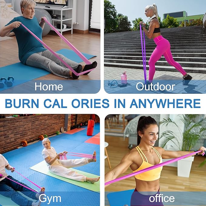 5 Pcs Professional Resistance Bands. Latex-Free, Pilates Band, Work Out Bands, Stretch Bands for Working Out Women or Men, Exercise Bands Set for Pilates, Physical Therapy, Yoga
