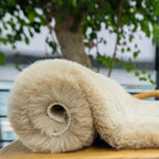 Camel Plush Shag Faux Rabbit Washable Fuzzy Fur Rugs for Living Room Bedroom Kids Circle Small Nursery Area Rug Round Rug 3ft