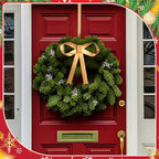 Blulu 22.5 Inch Valentine's Day Wreath Door Hanger Metal Bow Hanging Hook Front Door Metal Hanging Hook Decorative Adjustable for Valentine's Day Holiday Home Window Decor