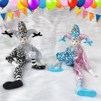 Maxyoung 14 Inch Porcelain Clown Doll Vintage Dolls Figurine, Collectible Figure, Hand Painted Toy, Christmas Halloween Birthday Gift, Twisted Body