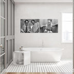Framed Funny Movie Bathroom Canvas Wall Art Set of 2 – Black and White Vintage Comedy Movies Wall Decor, Humor White Chicks Posters Prints for Bathroom Toilet Humour Signs – 12X16in