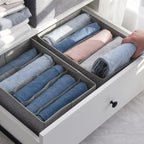 GRANNY SAYS Pants Organizer for Closet, Drawer Organizers for Clothing, Wardrobe Clothes Organizers with Divider, Clothes Organizers and Storage, Jeans, Tshirt, Organizer, Gray, 6-Pack
