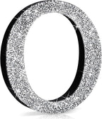Qunclay 12'' Silver Crystal Diamond Bling Letters Crushed Diamond Decoration Wooden Glitter Letter with Screw and Hooks Rhinestone Gift for Wedding Y2k Mcbling Bedroom Wall Decor (Letter O)