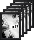KTKDE 11x17 Picture Frame Set of 5, Wooden frames black, Vertical & Horizontal Wall Hanging for Wall Display,Studio Gallery Photo Frame for Photos, Posters & Art Prints