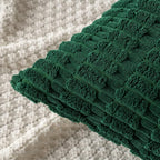 MIULEE Pack of 2 Dark Green Corduroy Decorative Pillow Covers 18x18 Inch Soft Boho Striped Throw Pillow Covers Modern Farmhouse Home Decor for Sofa Living Room Couch Bed