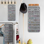 2 Pack Zippered Pocket Hanging Jewelry Organizer Dual-Sided Zipper Jewelry Holder Hanging Storage Organizer for Holding Earrings Bracelets Rings, Each with 80 Zippered Pockets