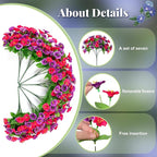 Artificial Fake Hanging Flowers with Basket, Faux Silk Morning Glory Flower Arrangement for Spring Summer Decor, Hanging Plant for Patio Garden Porch Outdoor Decor