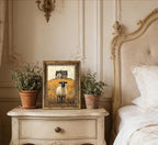 Vintage Gold Framed Wall Art Retro Country Sheep Oil Painting Canvas Prints Farmhouse Landscape Picture Wall Decor Rustic Farmhouse Animal Poster Artwork for Living Room Bedroom Bathroom, 16x24in