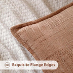 HPUK Fall Chenille Soft Throw Pillow Covers 18x18 Set of 2, Accent Cushion Covers for Living Room, Bedroom, Decorative Solid Color Pillow Covers for Couch, Sofa, Chair, Coral