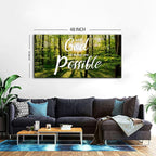 Christian Wall Art Nature Forest Pictures Wall Decor With God All Things are Possible Sign Canvas Prints Bible Scripture Poster Nature Religious Artwork for Living Room Bedroom Home Decoration 24x48"