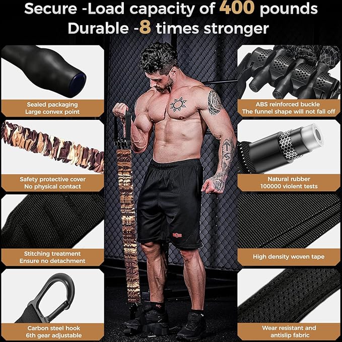 Innstar Pull Up Assistance Bands, Heavy Duty Resistance Band for Pull Up Bar, Adjustable Weight/Size with Fabric Feet/Knee Rest, 3 Bands for Pull Up Assist for Strength Training