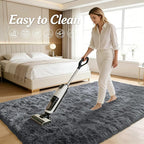 OLANLY 10x14 Machine Washable Large Area Rugs for Living Room, Bedroom, Soft Fluffy Shaggy Bedside Rug, Indoor Floor Carpet for Kids Girls and Boys, Dorms, Nursery, Home Decor Aesthetic, Grey