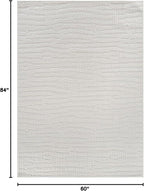 Modern Micro Loop Indoor Area Rugs for Living Room Bedroom Kitchen Geometric Pebble White 5x7 Luxury Durable Low and High Pile Non-Shedding Stain Resistant Soft Area Carpet 5 x 7