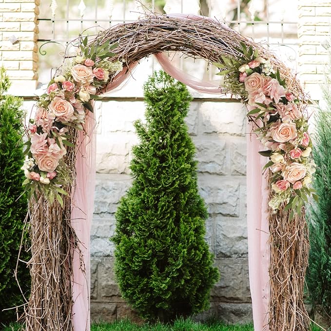 BFYDOAA Rose Swag Flowers,Wedding Arch Flowers Artificial Rustic Flower Swag Green Leaves Rose Peony Door Wreath for Wedding Arch Front Door House Wall Decoration