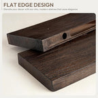 Marsmiles 24 inch Floating Shelves for Wall Solid Elm Wood Shelves|Rustic Wall Shelves with Invisible Heavy-Duty Bracket for Bathroom Living Room Kitchen|Walnut, 2 Pack