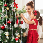 20pcs Christmas Ornaments Christmas Tree Decorations Hanging Acrylic Snowflake Icicle Crystal Ornaments with Drop Pendarts for Christmas Decorations Indoor Xmas Tree Winter New Year Party Supplies