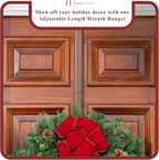 Haute Decor Adapt Adjustable Length Wreath Hanger 2 Pack (Bronze) Front or Back Door Decor Holders with Pads on The Back, Holds up to 10 lbs. Oil-Rubbed Bronze 2 Pack