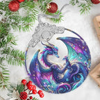 Stained Glass Suncatcher Ornament - Dragon Christmas Decorations - Christmas Ornaments for Tree - Holiday Present Ideas - Gift Exchange
