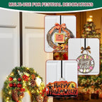 15" Reversible Wreath Hanger for Front Door, Fits Most Doors up to 1-3/4", Heavy Duty Steel Over The Door Hooks Hold up to 80 LBS for Spring & Easter Wreaths, Seasonal Door Decor (Black 1 Pack)