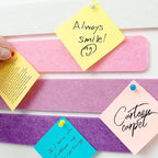 8 Packs Felt Pin Board Bar Strips Bulletin Board for Bedrooms Offices Home Wall Decoration, Notice Board Self Adhesive Cork Board with 50 Push Pins for Paste Notes, Photos, Schedules