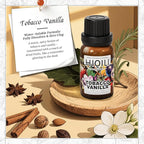 HIQILI Tobacco Vanilla Fragrance Oil, Refill for Diffusers & Humidifiers, Hotel-Grade Scent, Suitable for Home Use - 0.34 Fl Oz