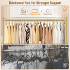 EAGMAK Heavy Duty Clothes Rack Load 420 LBS, Rolling Garment Rack with Lockable Wheels, Standing Metal Clothing Rack, Portable Wardrobe Sturdy Coat Rack for Hanging Clothes (Gold, 59″×18.9″×63″)