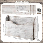 Suzile Wall Mounted File Holder Wood Magazine Holder Wall Hanging File Organizer for Office Mail Magazine Letter Paper Folder Organization (White)